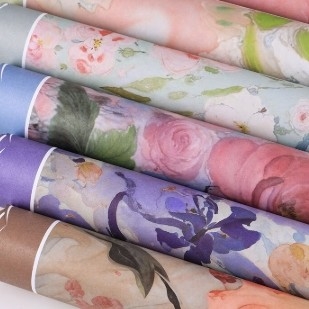 Bom preço. Concepção artística série de pintura a óleo arranjo floral papel de embalagem de flores on-line