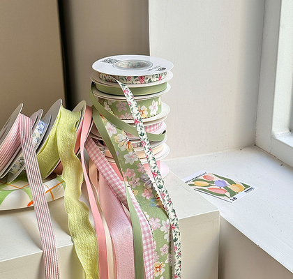 Bom preço. Fita de alta tenacidade da série Fanhua rosa e verde, buquê de flores, alça, produtos de panificação DIY, materiais florais, fita on-line