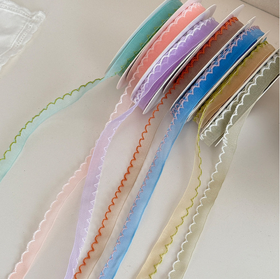 Bom preço. Materiais de Embalagem Floral Feitos à Mão DIY Fita de Fio com Borda Ondulada de 1cm para Amarração de Buquê de Flores com Solidez de Cor Amarela on-line