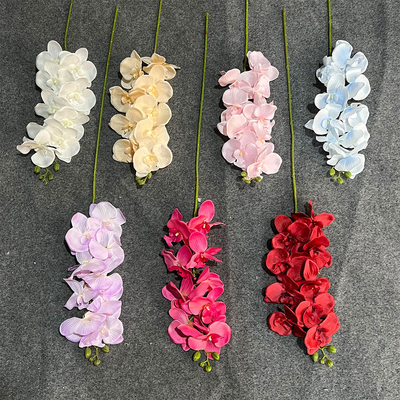 Bom preço. Floral artificial Phalaenopsis, flores artificiais, bouquets feitos à mão, flores de seda de casamento, flores artificiais decorativas, decoração de casamento por atacado on-line
