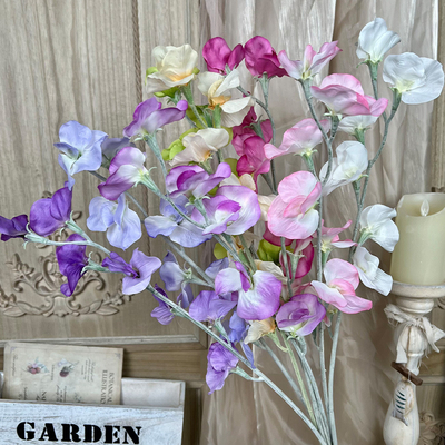 Bom preço. Homem de Flor de Ervilha Falsos Flower Bundle Advanced Flor de Casamento Finished Decoração de Sala de estar Flor Art on-line