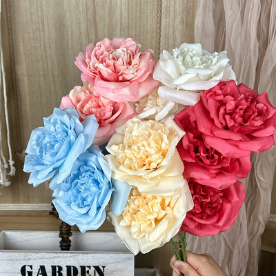 Bom preço. Rosa simulada do Big Martin, buquê de flores falsas, flor de seda, flor de plástico artificial, decoração de sala de estar de luxo, arranjo floral de casamento on-line
