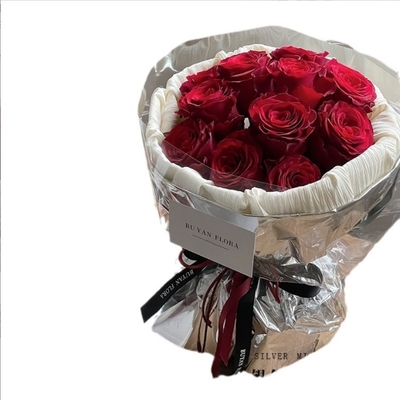 Bom preço. Papel de embrulho de flores de espelho de prata, papel de luz de prata refletora, filme de estanho de PVC, embalagem de arte floral criativa de ondulação de água on-line