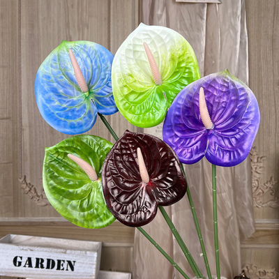 Bom preço. Bouquet de seda artificial de palma vermelha simulado, produtos florísticos de casamento de luxo, ornamentos de decoração de sala, arranjos florais, flores de plástico on-line