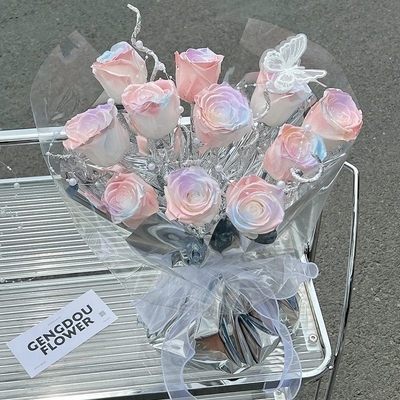Bom preço. Princesa da Serpente Estrela Rio Sabão Sonho Flor Eterna 11 flores Bouquet acabado como um presente de aniversário do Festival Qixi on-line