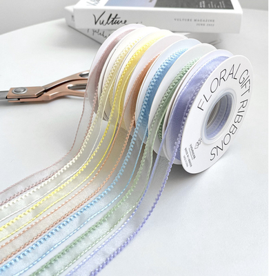 Bom preço. Coréia Wave Edge Neve Silk Ribbon Floral Packaging DIY Material Bouquet Binding Flowers Advanced decorative strip on-line