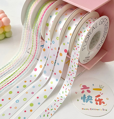Bom preço. Branco/Cores Personalizadas Dia Internacional da Criança Doces Cacau Fita Buquê de Flores Laço Flor Artesanato Material DIY on-line