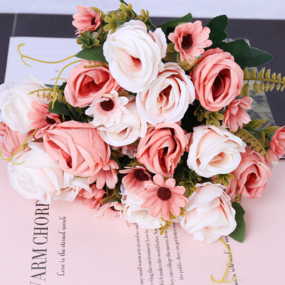 Bom preço. Simulação de estilo europeu, buquê de rosas de casamento, adereços de fotografia de casamento, arranjo floral, decoração do lar, simulação de flor on-line