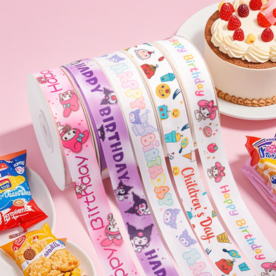 Bom preço. Fita de poliéster 2cm/25m com estampa de desenho animado, perfeita para bolos de aniversário no Dia Internacional da Criança on-line