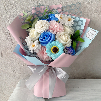 Bom preço. Dia dos Namorados rosas de sabão buquê presente criativo flor artificial atacado on-line