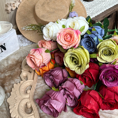 Bom preço. 3 rosas de pérola, rosas simuladas, decoração do salão de casamento, Dia dos Namorados, buquê de mão, parede de rosas, flores falsas, criar cenários on-line