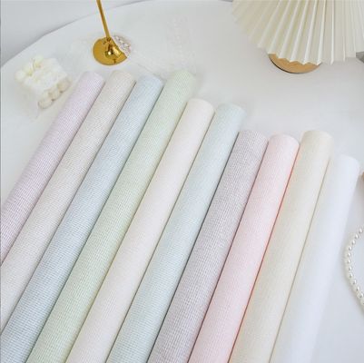 Bom preço. Caixas de presentes de cores sólidas e papel de embrulho série de creme material impermeável em relevo para buquês on-line