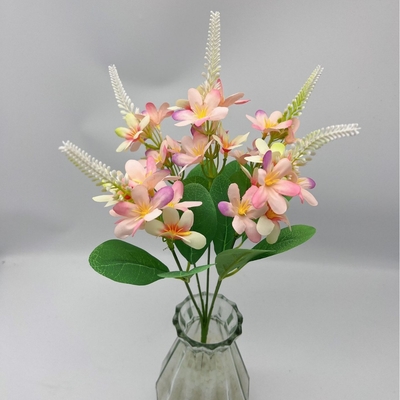 5-Fork Simulado Pequeno Crisântemo Silvestre Flor de Plástico Pré-Requisitos de Casamento Bouquet