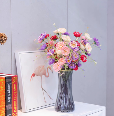 Bom preço. Decoração de flores simuladas de luxo, flores de azaleas, flores falsas, mesa de jantar da sala de estar, decoração de buquê de flores biomimético, ornamentação de arranjos florais on-line