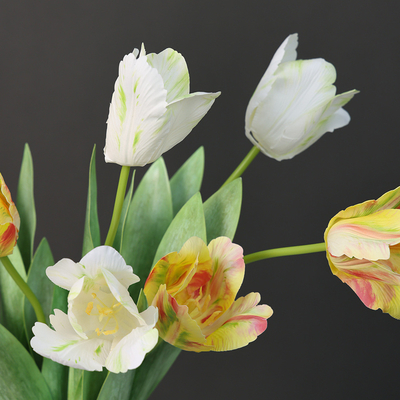 Bom preço. Impressão 3D de flores de tulipas simuladas para decoração doméstica francesa, arranjo de flores, decoração de casamento e adereços on-line