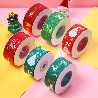 Bom preço. Artesanato DIY de Fitas de Natal Personalizadas com Fita Canelada com Estampagem a Quente e Decoração Ecológica on-line