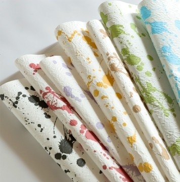 Bom preço. Papel de Fenghua com relevo de tinta colorida Arranjo de flores Papel de embalagem de flores on-line