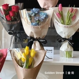 Bom preço. Papel de embrulho floral transparente para o Dia dos Namorados com estampagem a quente em muitas cores on-line