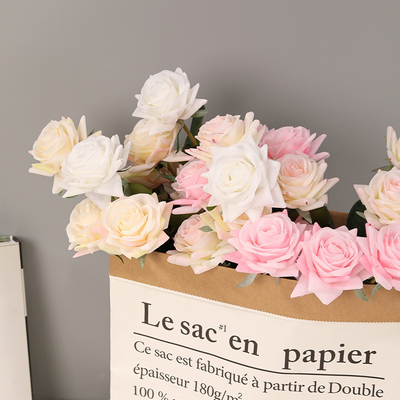 Bom preço. Simulação da textura das flores hidratante rosa decoração de casamento casa decoração da sala de estar flor de seda falsa flor de rosa on-line