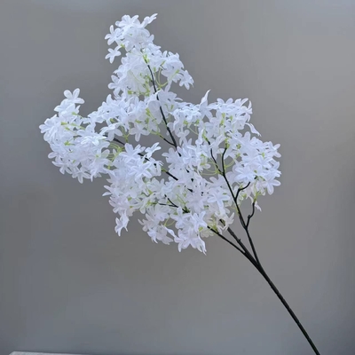 Bom preço. Cruz de flor simulada, flor de cerejeira, buquê de lilás, arranjo floral para salão de casamento, paisagismo com flores artificiais on-line