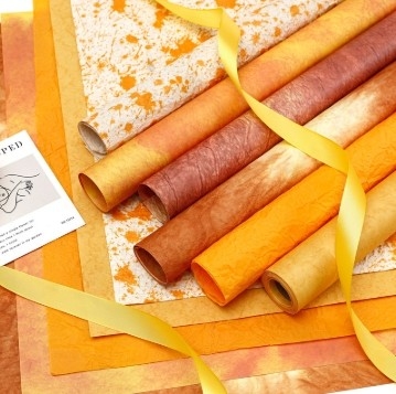 Bom preço. Embalagem de Papel Especial Partysu para Arranjo Floral DIY Laranja Outono Dourado Sunset on-line