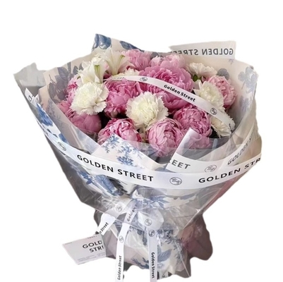 Bom preço. Papel de Embrulho Floral Porcelana Azul e Branca para Buquês de Flores no Tamanho 38*50cm on-line