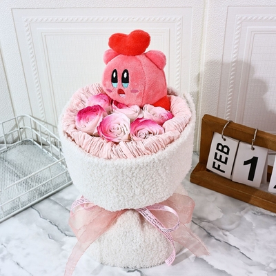 Bom preço. Bonecas de desenho animado, buquês de rosas, flores de sabão, Festival Qixi, bonecas Star Kirby, buquês de flores, buquês de sabão on-line