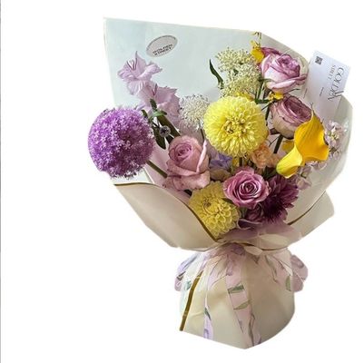 Bom preço. Papel de Embrulho de Flores DIY Loja de Flores Qixi Flor de Íon Dourado em Papel Hansu com Borda Dourada e Filme Jelly on-line