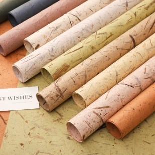 Bom preço. Papel de embrulho para florista e embalagem de buquê Vintage Rasgado à mão Veia da folha em muitas cores on-line
