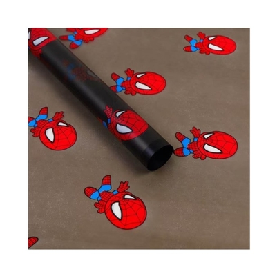 Bestseller de comércio transfronteiriço Papel mate Magic Edge, papel de embrulho de flores de desenhos animados Spider-Man, papel coreano simples semitransparente e à prova d'água