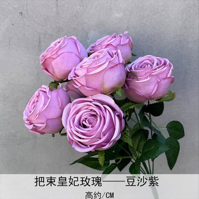 Bom preço. Arranjo de flores de simulação de casamento de orquídea borboleta roxa e areia de feijão de casamento de alta qualidade, guia de estrada do salão de casamento, flor de teto on-line