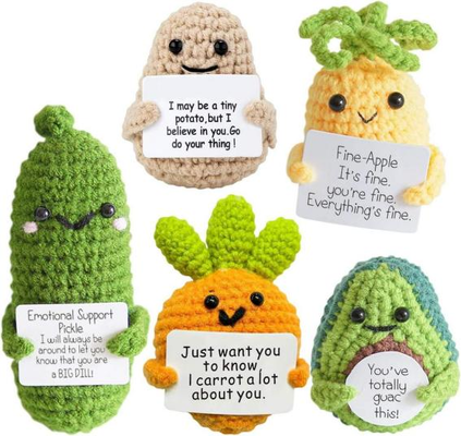 Bom preço. Boneca de algodão de crochê positivo DIY brinquedo de apoio emocional, fio on-line