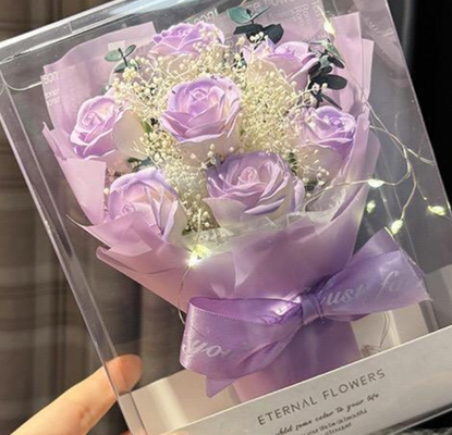 Bom preço. Mini Bouquet de Flores Dia dos Namorados Gelo Azul Rosa Sabão Bouquet de Flores Cheio de Estrela Flores Secas para Namorada Mulher presente on-line