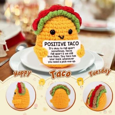 Bom preço. Positive Crochet Taco Birthday Gifts Crochet Dolls Emotional Inspirational Support Positive Present for Graduation Mom Teachers on-line