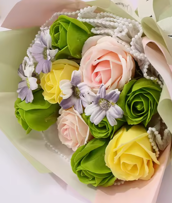 Bom preço. Mini buquê de rosas ecológico de alta qualidade, sabonete, flores, decoração de parede de natal, novo design, artificial, imortalizado, decorativo on-line