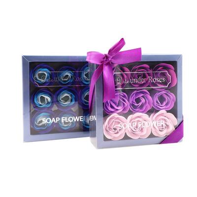 Bom preço. Caixa de presente perfumada floral do sabão de rosa do banho, sabão da pétala de rosa do banho de 5cm de diâmetro para o OEM ODM do favor do casamento do Natal da mãe dos namorados on-line