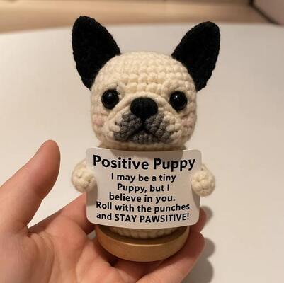 Bom preço. Cachorrinho de crochê positivo feito à mão Brinquedo de chave de anime de pelúcia macia com preenchimento de algodão ponderado para bebê em casa ou presente de aniversário on-line