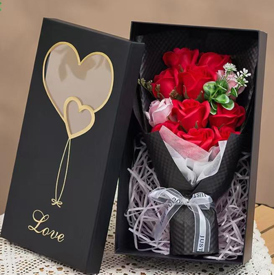 Bom preço. 11 Cabeças Rosa Artificial Sabão Bouquet Flor Caixa de presente para o Dia da Mãe Dia dos Namorados e presentes de Natal on-line