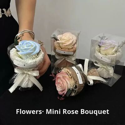 Bom preço. Mini Sabão Bouquet Flor Rosa Eterna Flor Regalo Flores Secas Souvenir Melhor Amigo Ornamento de Aniversário China Caixa de Plástico Luminosa on-line