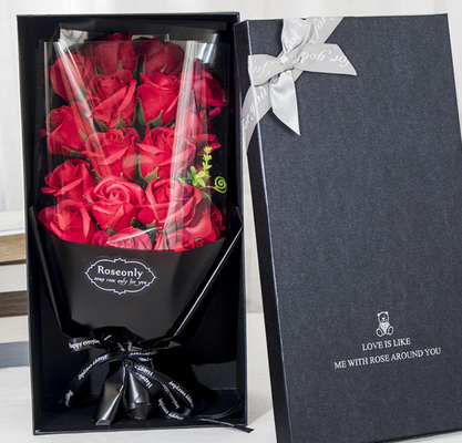 Bom preço. Bouquet de flores de sabão do Dia dos Namorados Rosa de preservação de aparência real Caixa de presente com luzes LED para ela on-line