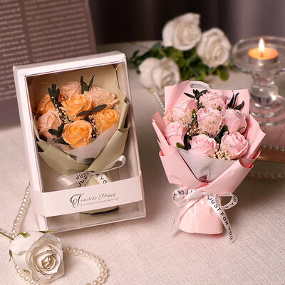 Bom preço. Luxo Mini Sabão Rosa Bouquet Caixa de presente Finished Sabão Flor pequeno Bouquet Para Valentim Professor aniversário namorada Modelo de presente criativo on-line