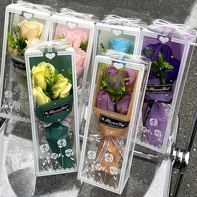 Bom preço. Sabão artificial feito à mão rosa mini buquê caixa de presente clara moderna perfumada lavável sabão à prova d'água flor para o dia da mãe casamento modelo de Natal de Valentine on-line