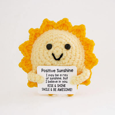 Bom preço. Nova Venda Quente Amigável ao Ambiente Apoio Emocional feito à mão Sol/Lua Arte Popular boneca de lã de crochê com padrão de planta para aniversário on-line