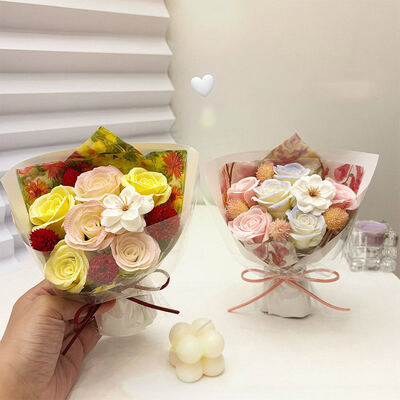 Bom preço. Bouquet de flores de sabão natural mais vendido Rosa para o Natal e o Dia dos Namorados, perfeito para aniversários e casamentos on-line