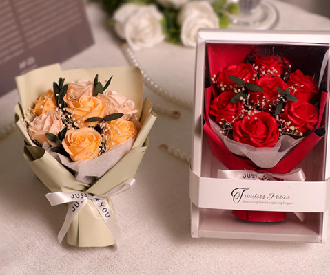 Bom preço. Dia dos Namorados Presentes de Sabão Bouquet de Flores de Aniversário Amigos Regalo Flores de Rosa com Caixa 17cm on-line