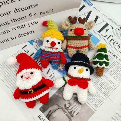 Bom preço. Homem de Neve feito à mão Santa Claus Árvore Brinquedo Tricotado Brinquedo de Natal Crochet boneca de Natal Amigurumi Brinquedo de Natal Brinquedos on-line
