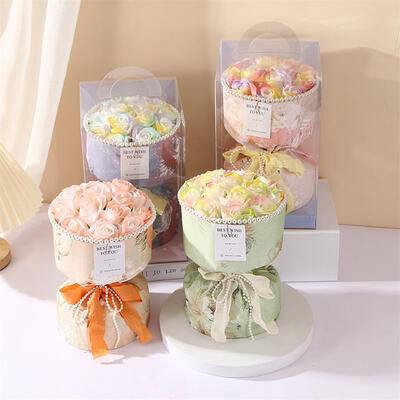 Bom preço. Bocado de papel redondo multicolorido com caixa de PVC 17*20cm Logotipo personalizável Regalo floral do festival on-line
