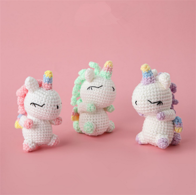 Bom preço. Novos Amigurumi brinquedos de pelúcia feitos à mão boneca de crochê decoração de presente animal recheado unicórnio para meninos meninas on-line