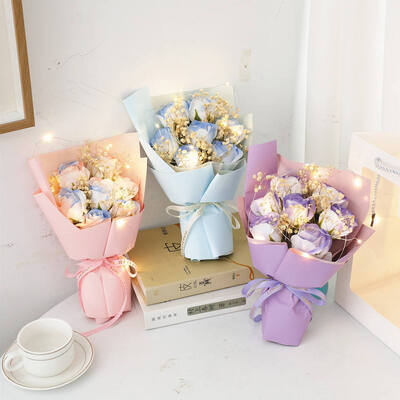 Bom preço. Dia das Mulheres Criativo Estrelado Gypsophila Rosa Sabão Bouquet de Flores 20cm Multicolor embalado Mini Floral presente para multi-festival presentes on-line