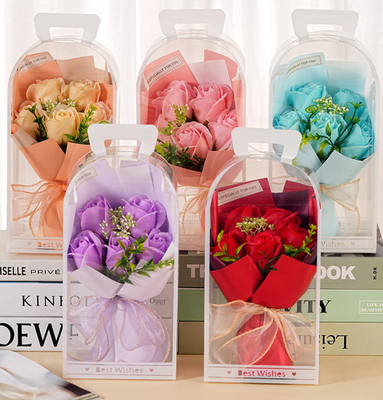 Bom preço. Bouquet de flores de sabão rosa presente do dia das mães com caixa de presente de bolsa on-line